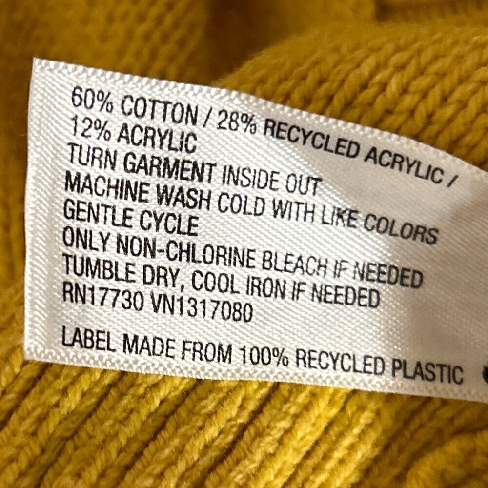 Wild Fable SZ M Yellow sleeveless V-neck cable knit vest Preppy, Classic Tennis - Picture 6 of 6